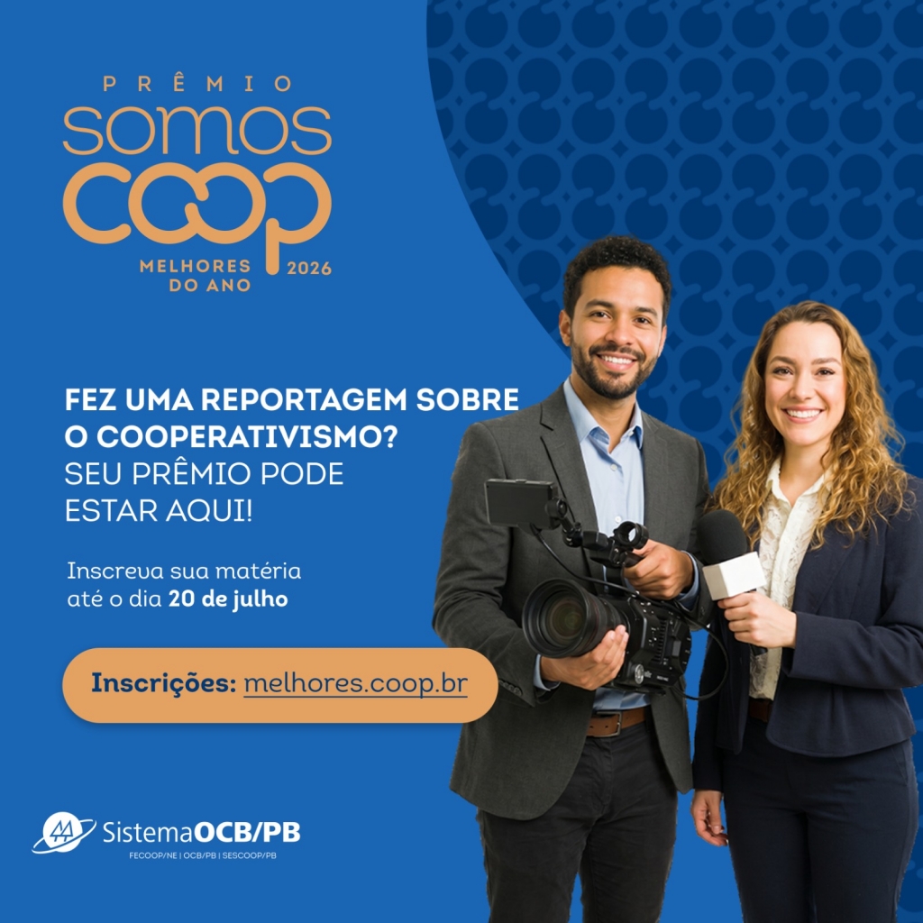 Jornalistas podem se inscrever até 20 de julho no Prêmio SomosCoop - Melhores do Ano 2026